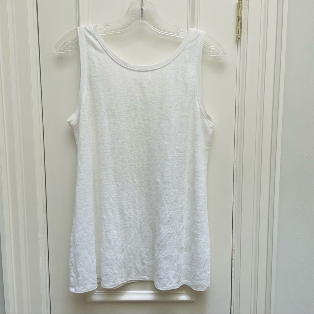 EILEEN FISHER Organic Linen Jersey Tank Top White Size S - Picture 3 of 7